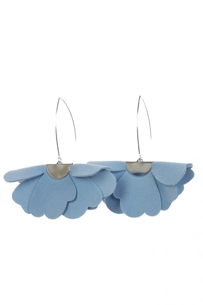 Cercei Floare mica - Albastru cenusiu