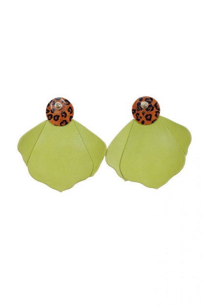Cercei Aripi - Galben + Animal print