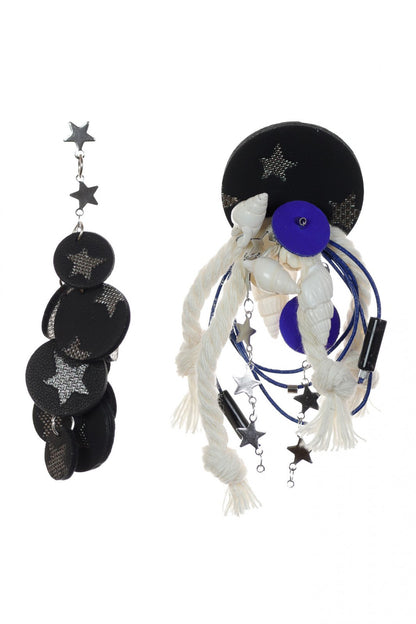 Cercei asimetrici marini - Negru