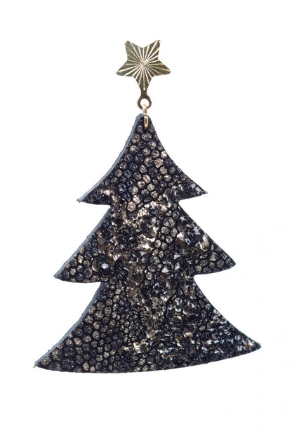 Cercei bradut - Glitter negru/auriu