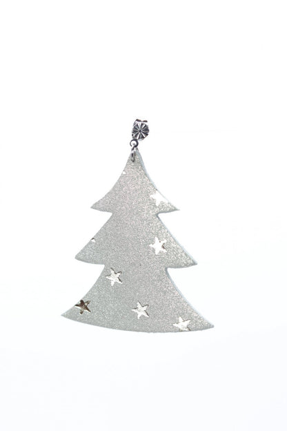 Cercei bradut - Argintiu cu stelute