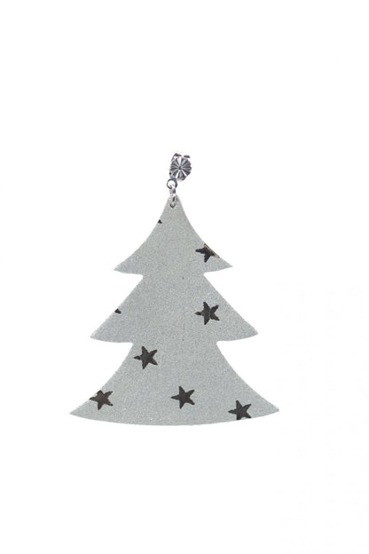 Cercei bradut - Argintiu cu stelute