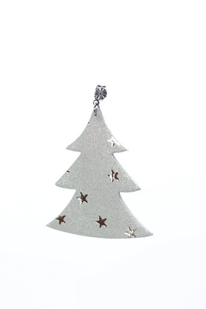 Cercei bradut - Argintiu cu stelute