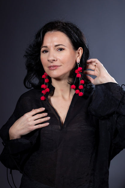 Cercei Cascada florala - Fuchsia