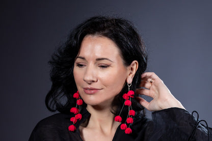 Cercei Cascada florala - Fuchsia