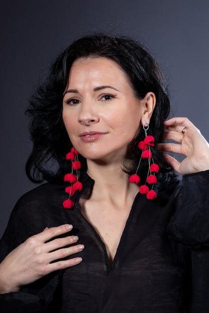 Cercei Cascada florala - Fuchsia