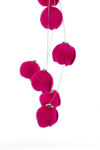 Cercei Cascada florala - Fuchsia