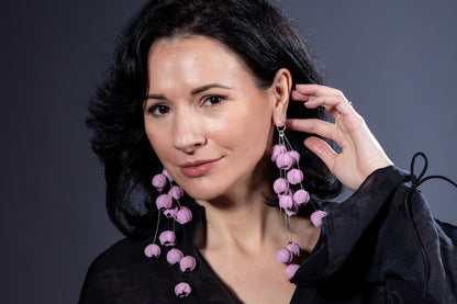 Cercei Cascada florala - Roz pal