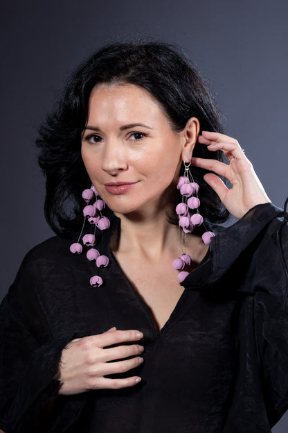 Cercei Cascada florala - Roz pal