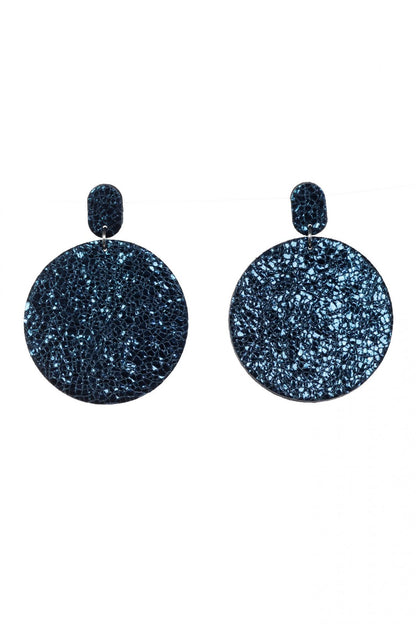 Cercei Cerc (5 cm) - Albastru Metalizat