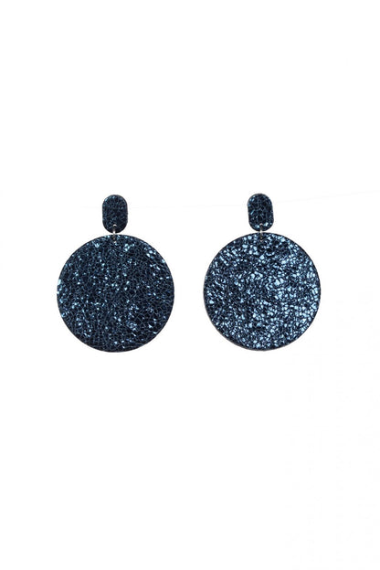 Cercei Cerc (5 cm) - Albastru Metalizat