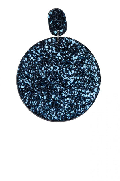 Cercei Cerc (5 cm) - Albastru Metalizat