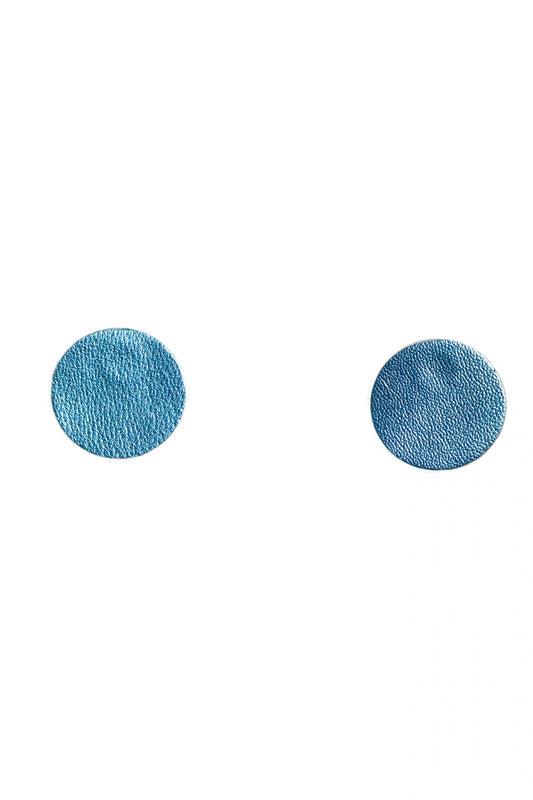 Cercei Cerc (2.5 cm) - Albastru Sidefat