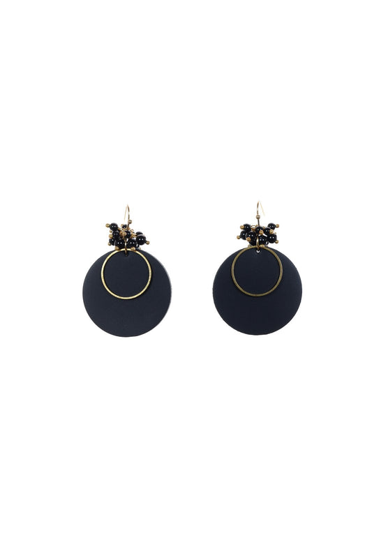 Cercei Cerc (3.5 cm) - Negru