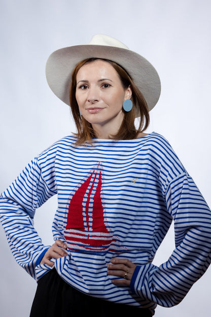 Cercei cerc (3 cm) - Albastru metalic