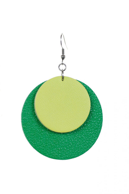 Cercei cercuri - Verde + Galben-verde