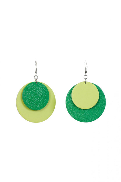 Cercei cercuri - Verde + Galben-verde