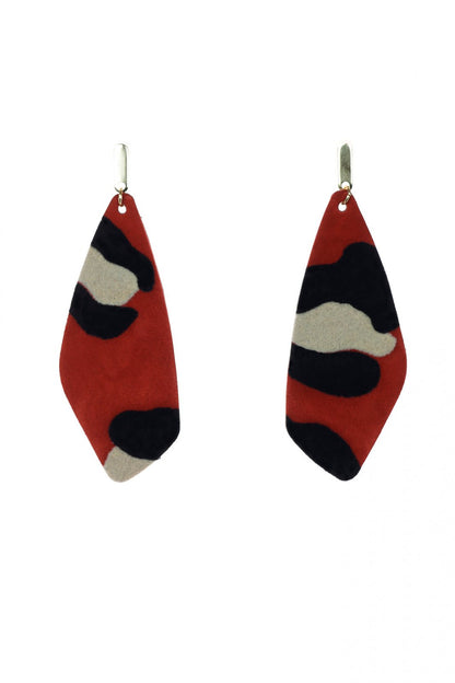 Cercei geometrici - Rosu + negru