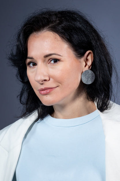 Cercei cerc (3CM) - Argintiu