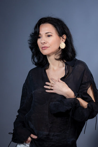 Cercei cerc (3CM) - Auriu