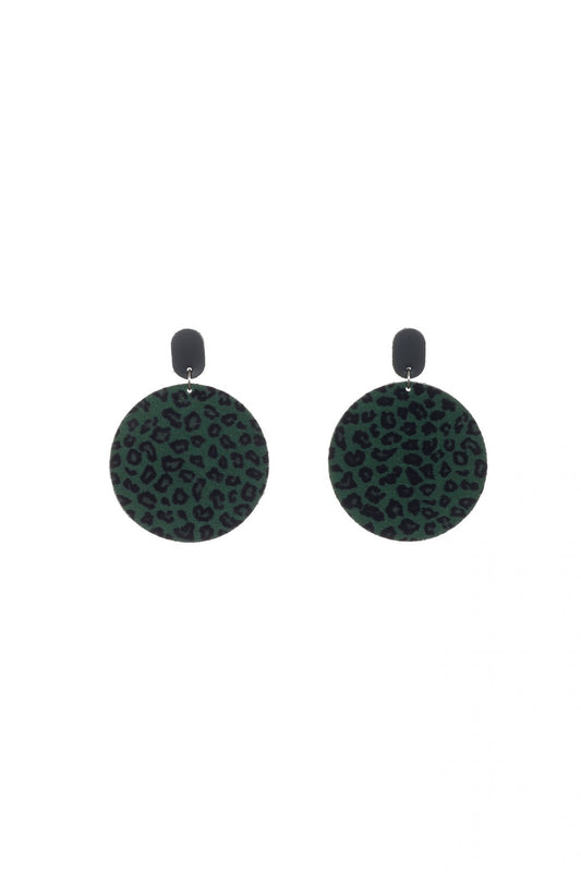 Cercei Cerc (5 cm) - Leopard Verde