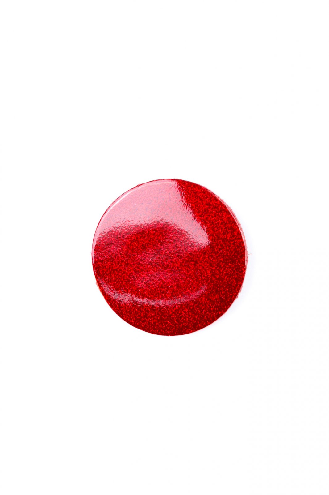Cercei cerc - rosu lacuit cu glitter