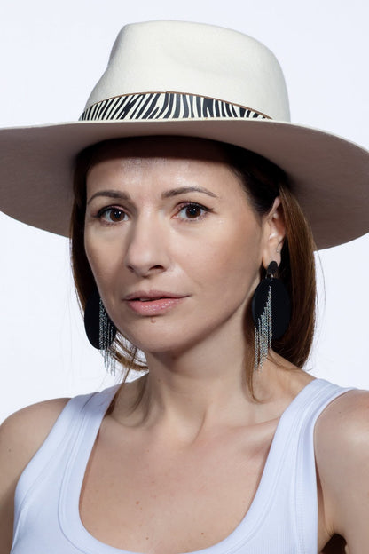 Cercei Cerc cu lanturi - Negru