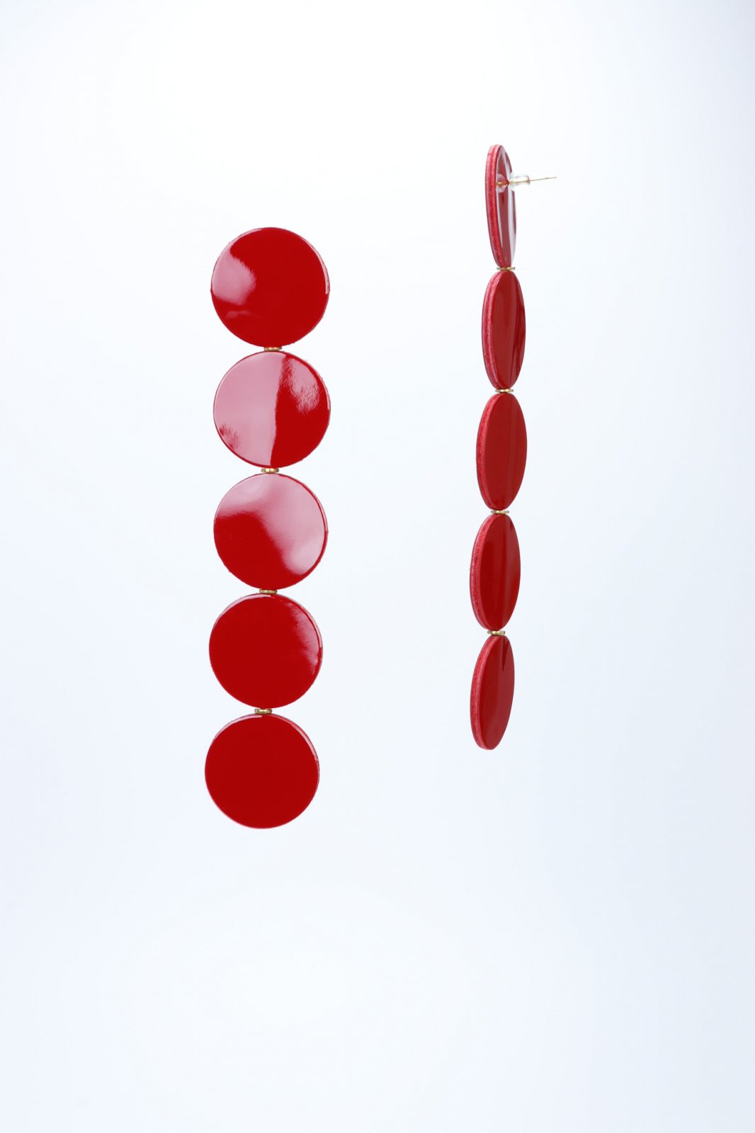 Hoop earrings - Lacquered red