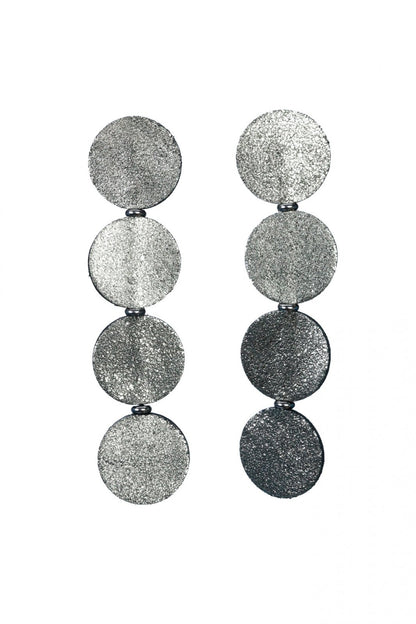 Cercei cercuri - Gri cu sclipici