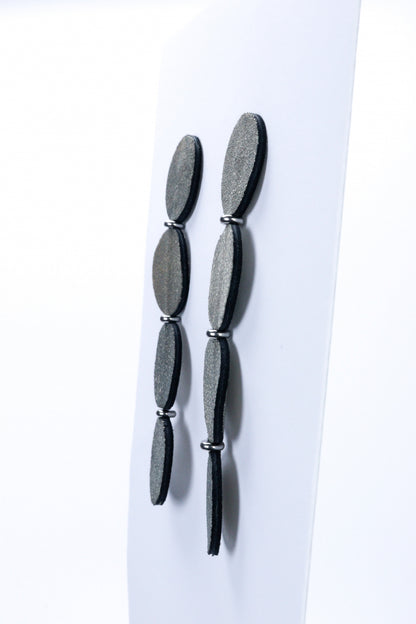 Cercei cercuri - Gri cu sclipici