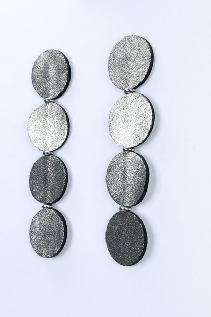 Cercei cercuri - Gri cu sclipici