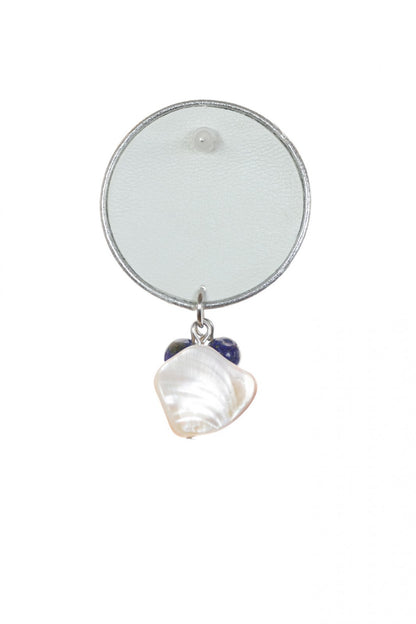 Cercei pictati manual - Coral albastru + Lapis Lazuli