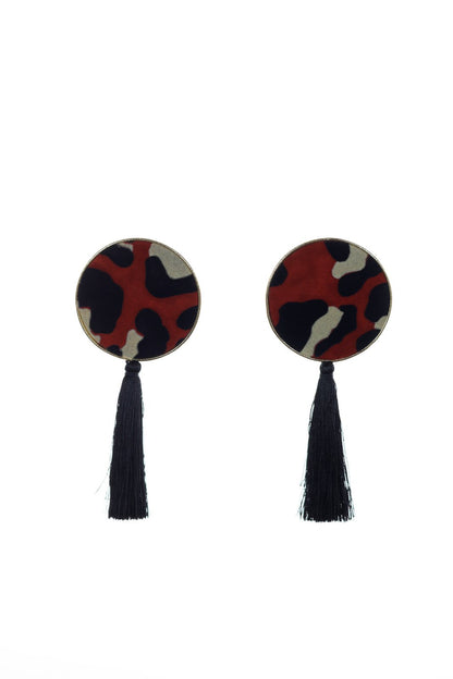 Cercei Cometa - Negru + Caramiziu