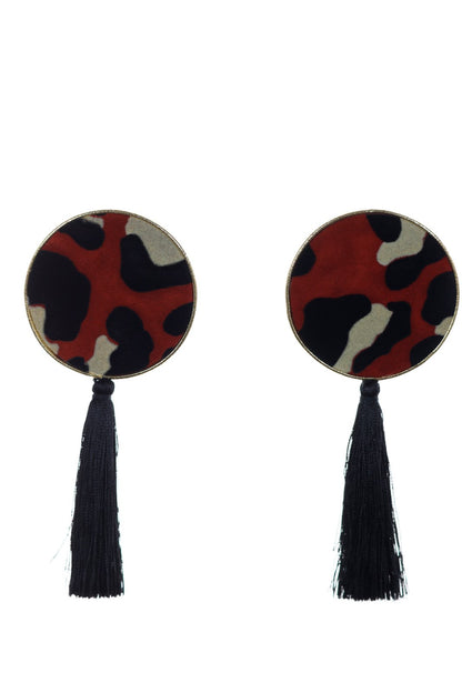 Cercei Cometa - Negru + Caramiziu