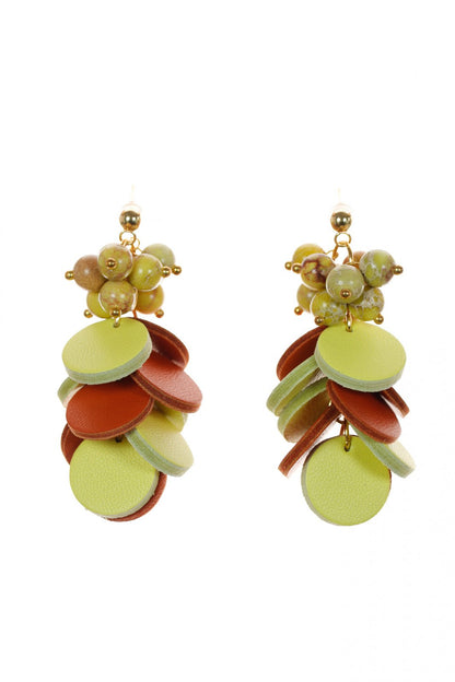 Cercei Cercuri in cascada - Galben + Maro