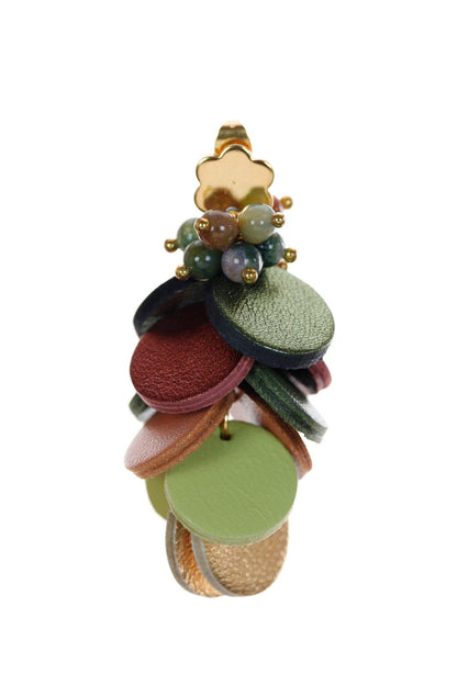 Cercei Cercuri in cascada - Verde + Maro