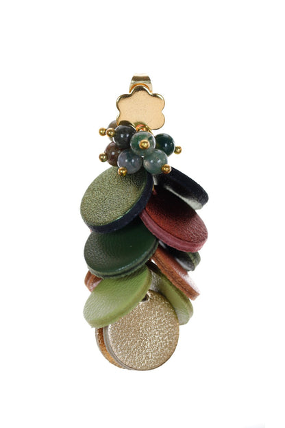 Cercei Cercuri in cascada - Verde + Maro