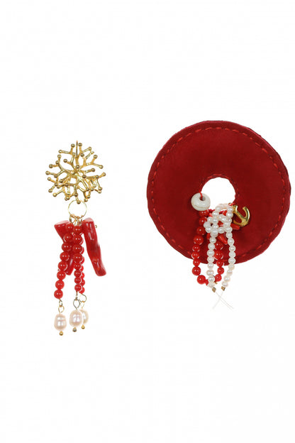 Cercei asimetrici marini - Rosu