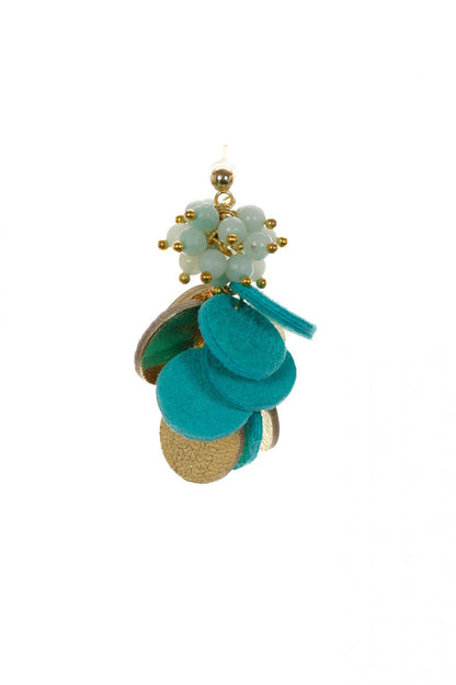 Cercei Cercuri in cascada - Turcoaz + Auriu