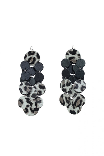 Cercei Confetti - Negru + Animal print