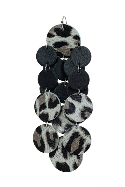 Cercei Confetti - Negru + Animal print