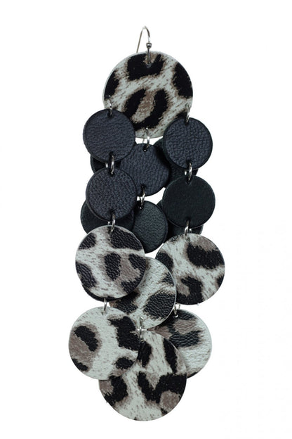 Cercei Confetti - Negru + Animal print