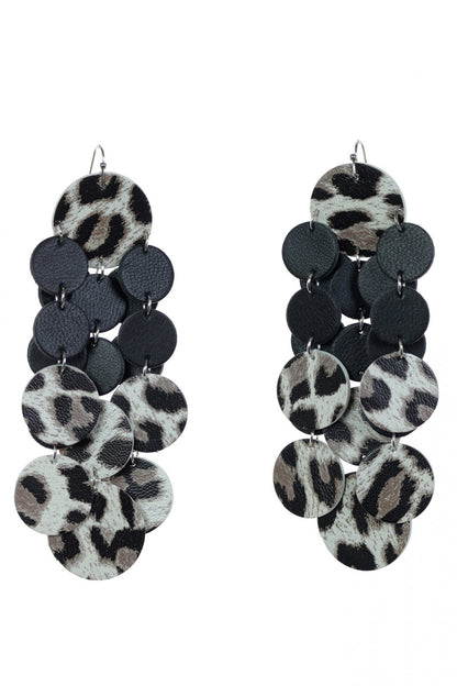 Cercei Confetti - Negru + Animal print