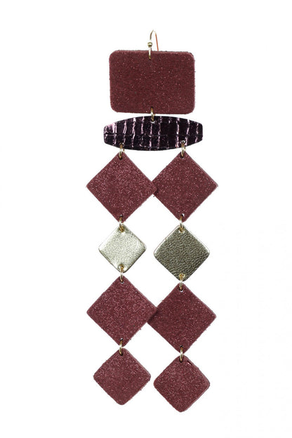 Cercei Confetti - Burgundy + Auriu