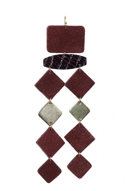 Cercei Confetti - Burgundy + Auriu