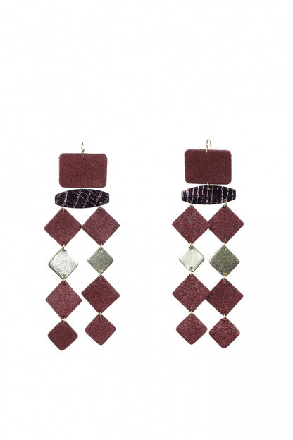 Cercei Confetti - Burgundy + Auriu