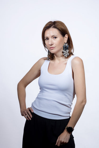 Cercei Confetti - Negru + Animal print