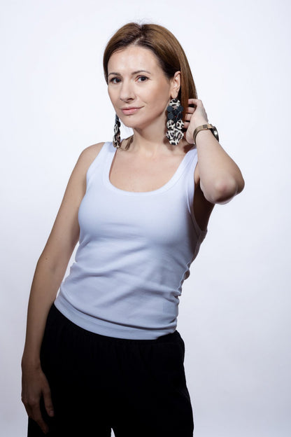 Cercei Confetti - Negru + Animal print