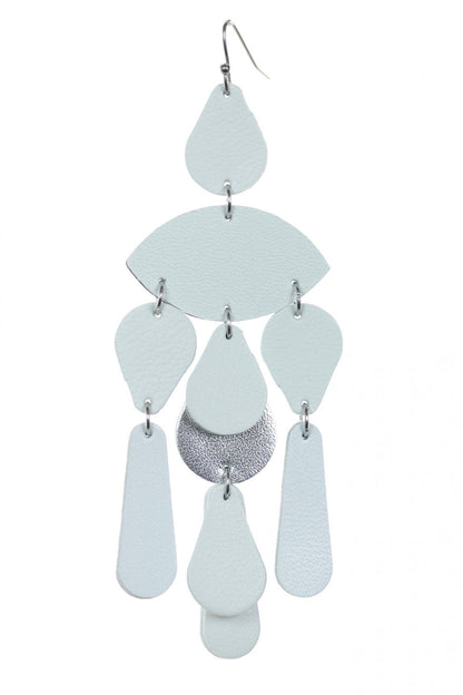 Cercei Confetti - Alb + Argintiu