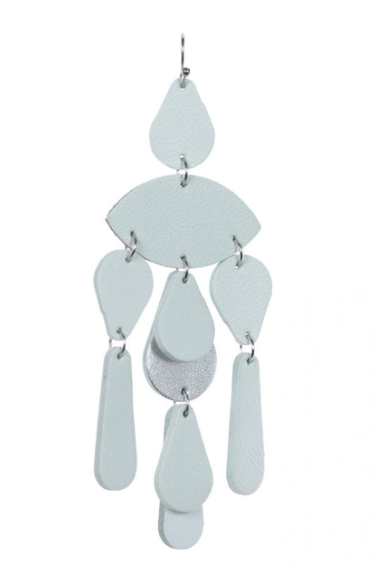 Cercei Confetti - Alb + Argintiu